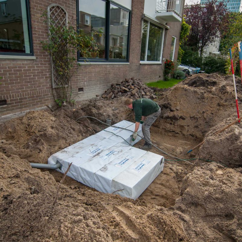 Hydroblob wordt aangelegd voor opvang extreme neerslag Amsterdam Weerproof