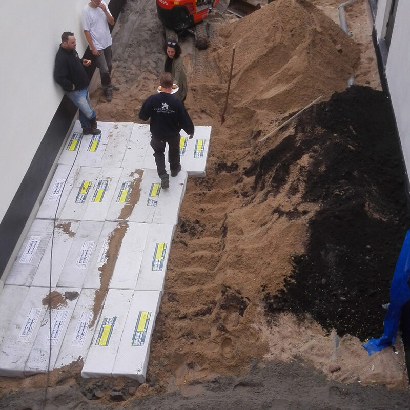 Aanleg BloemDwars groene tuin met Hydroblobs Amsterdam Weerproof