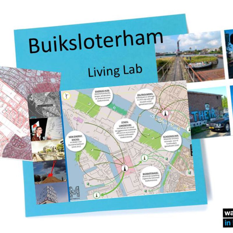 Poster voor Buiksloterham living lab Amsterdam Weerproof
