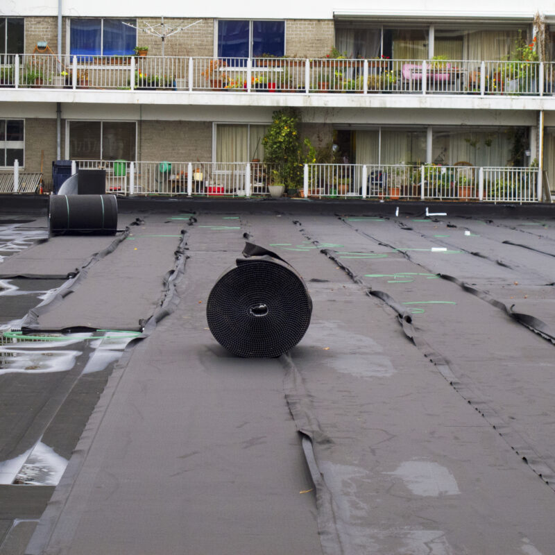 Aanleg groen dak boven garage Amsterdam Weerproof