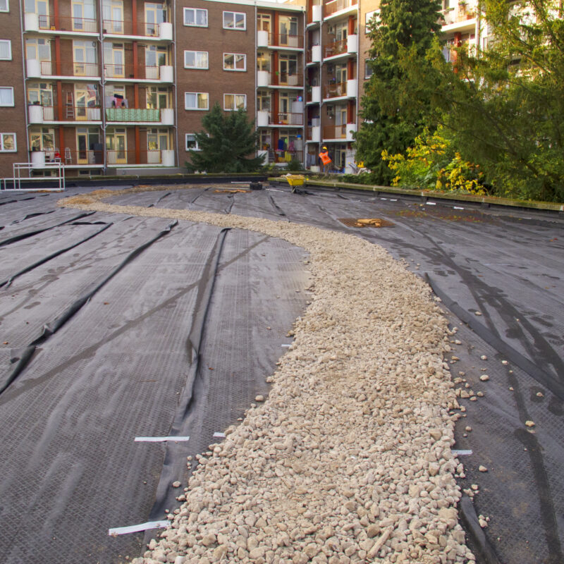 Aanleg groen dak boven garage Amsterdam Weerproof