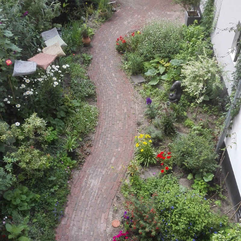 Aanleg BloemDwars groene tuin met Hydroblobs Amsterdam Weerproof