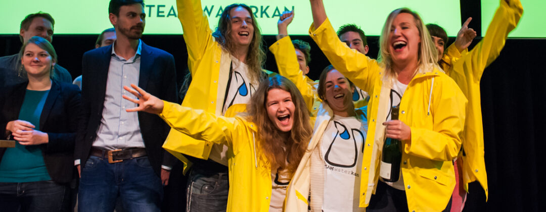Team Waterkan is blij als winnaar van de OneWorld Waterbattle