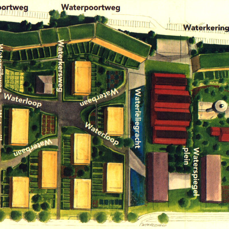 Kaart van groen op GWL-terrein Amsterdam Weerproof