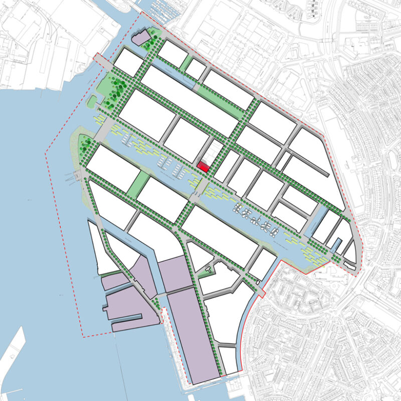 Kaart van verticaal landschap in Amsterdam Noord Amsterdam Weerproof
