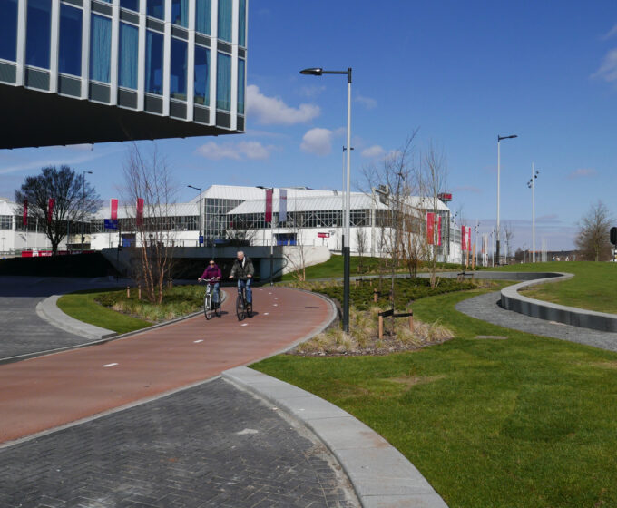 Grasheuvel met infiltratiekratten NHow Hotel Rai Amsterdam Weerproof