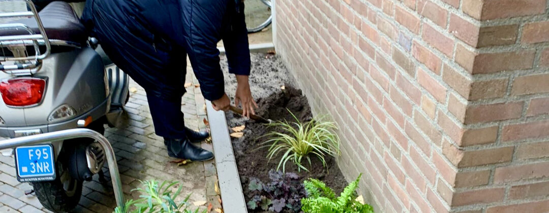 Vrouw legt geveltuin aan bij woning van Eigen Haard Amsterdam Weerproof