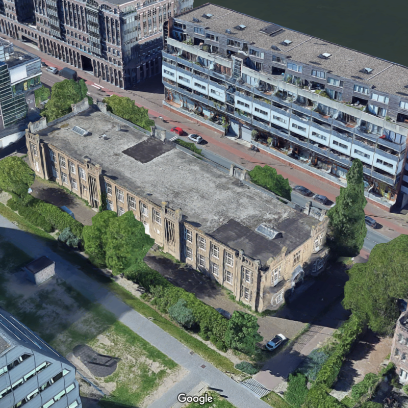 Satellietfoto van grijs voor vergroening van gemeentelijk vastgoed Amsterdam Weerproof