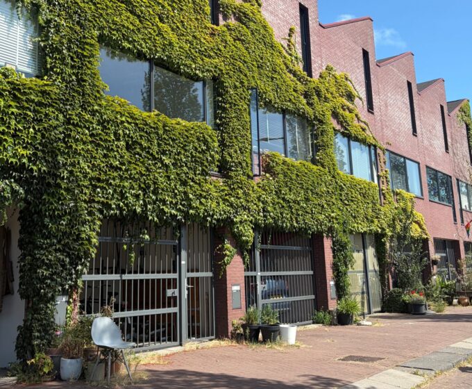 hitte in amsterdam groene gevel